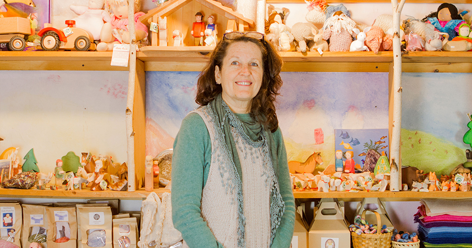 Handwork teacher and shopkeeper Caroline O'Neill.