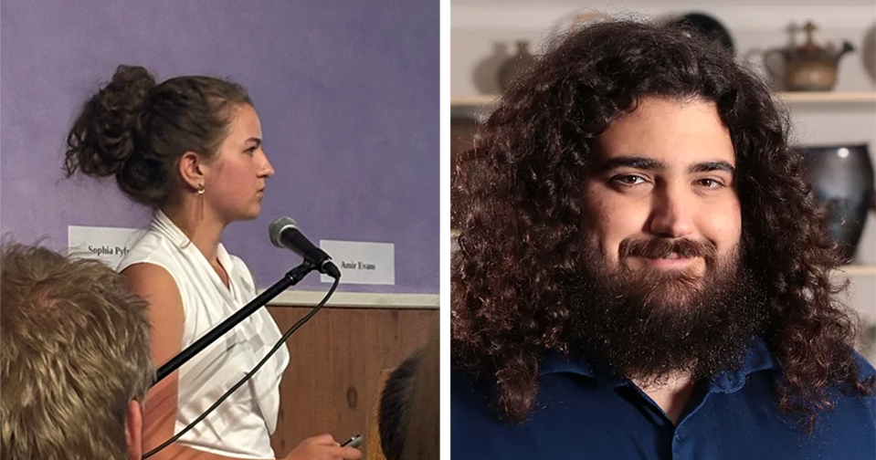 Evlyn Pilgrim '25 (left) & Benjamin Glatt '10 (right)